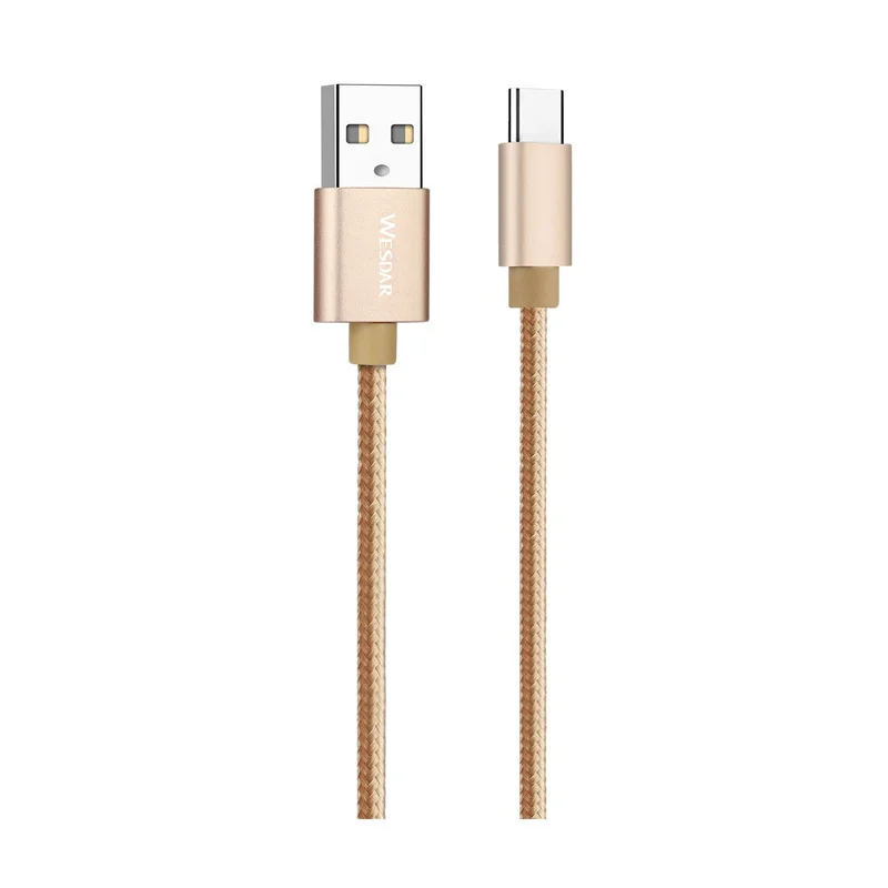 Кабел Wesdar, USB към Micro USB, 1.2 m, златист
