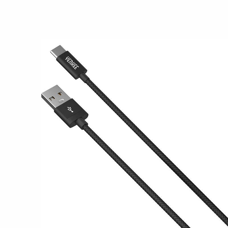 Кабел Yenkee 302 BK, USB-A Male към USB-C Male, 2 m, USB Type-A, USB Type-C, черен