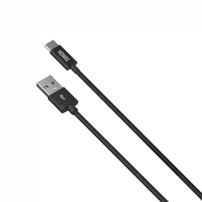 Кабел Yenkee 302 BK, USB-A Male към USB-C Male, 2 m, USB Type-A, USB Type-C, черен