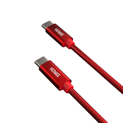 Кабел Yenkee USB Type-C към USB Type-C, 1 m, червен