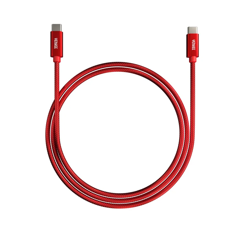 Кабел Yenkee USB Type-C към USB Type-C, 1 m, червен