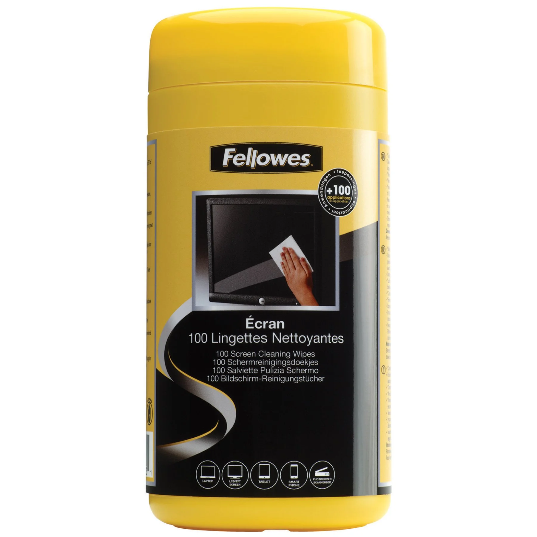 Кърпи за почистване на екрани Fellowes, 100 броя в туба