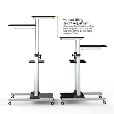 Работна маса за компютър и монитор Lumi WST-01, на колелца, максимално тегло 60 kg