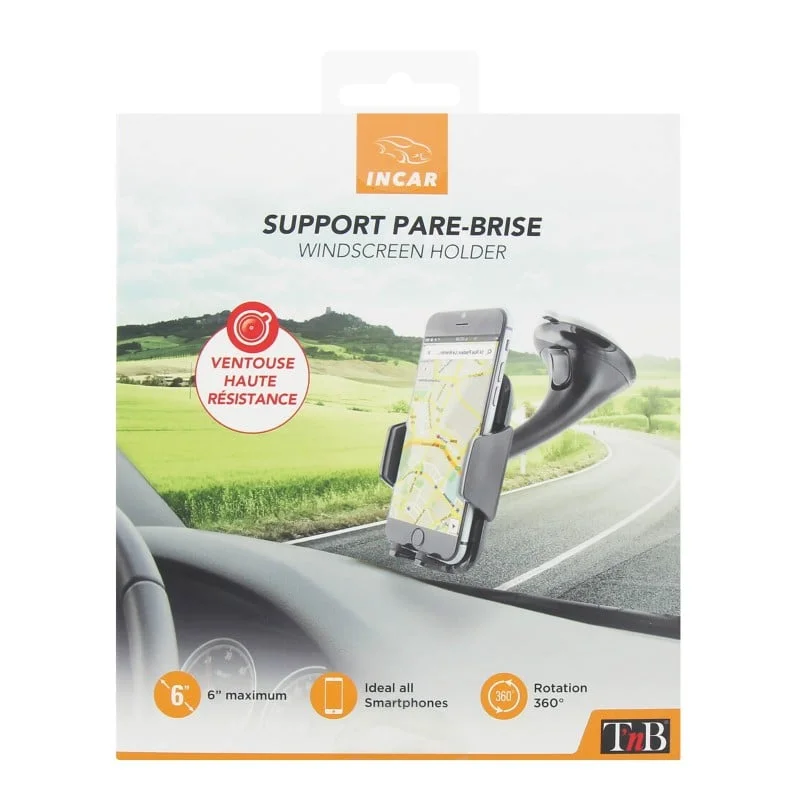 Поставка за телефон за кола TNB CARHOLDBK2, вакуумна, 6''