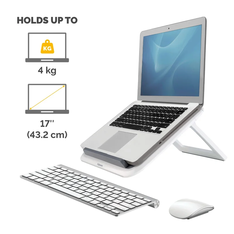 Стойка за лаптоп Fellowes I-Spire, охлаждаща, до 17'', бяла