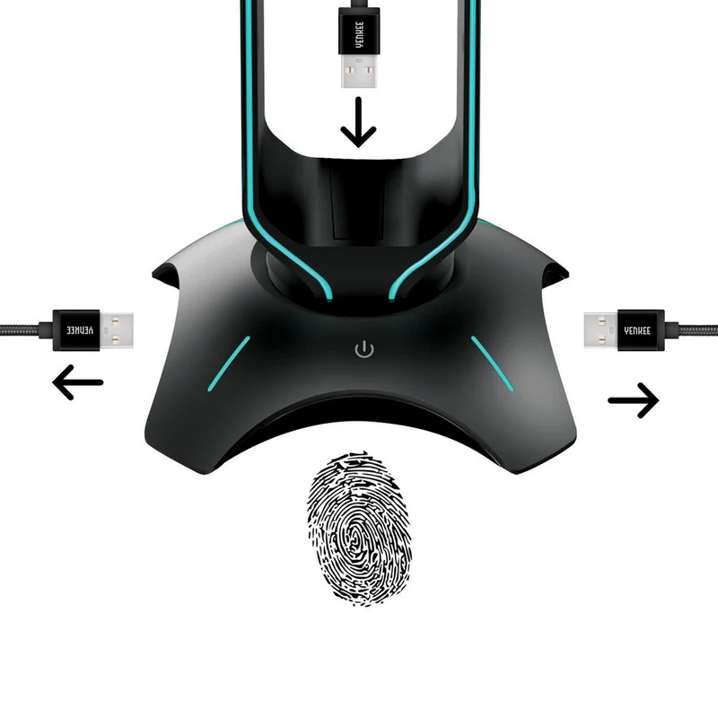 USB Хъб и стойка за слушалки Yenkee 3003 Tower Gaming