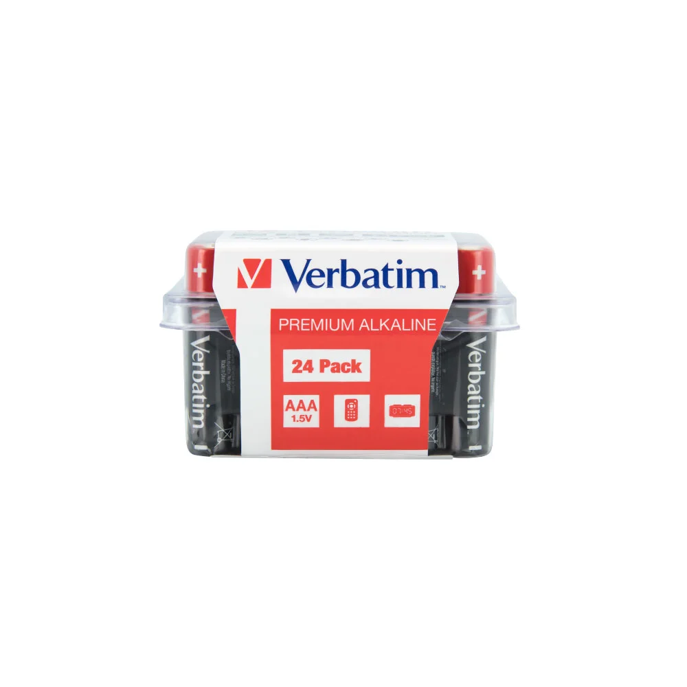 Алкална батерия Verbatim, AAA, 1.5 V, 24 броя