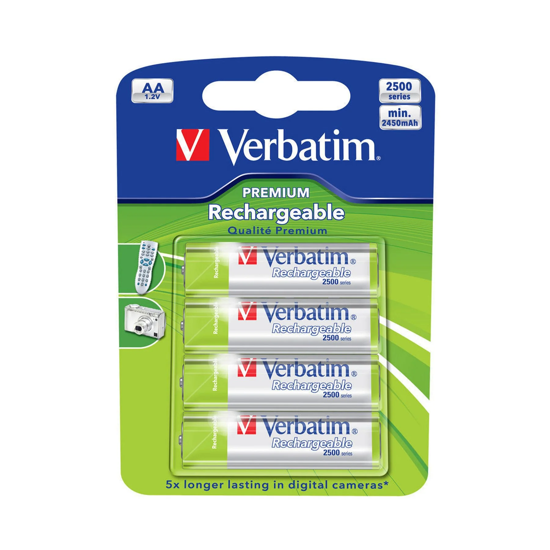 Акумулаторна батерия Verbatim, AA, HR6, 2500 mAh, 4 броя