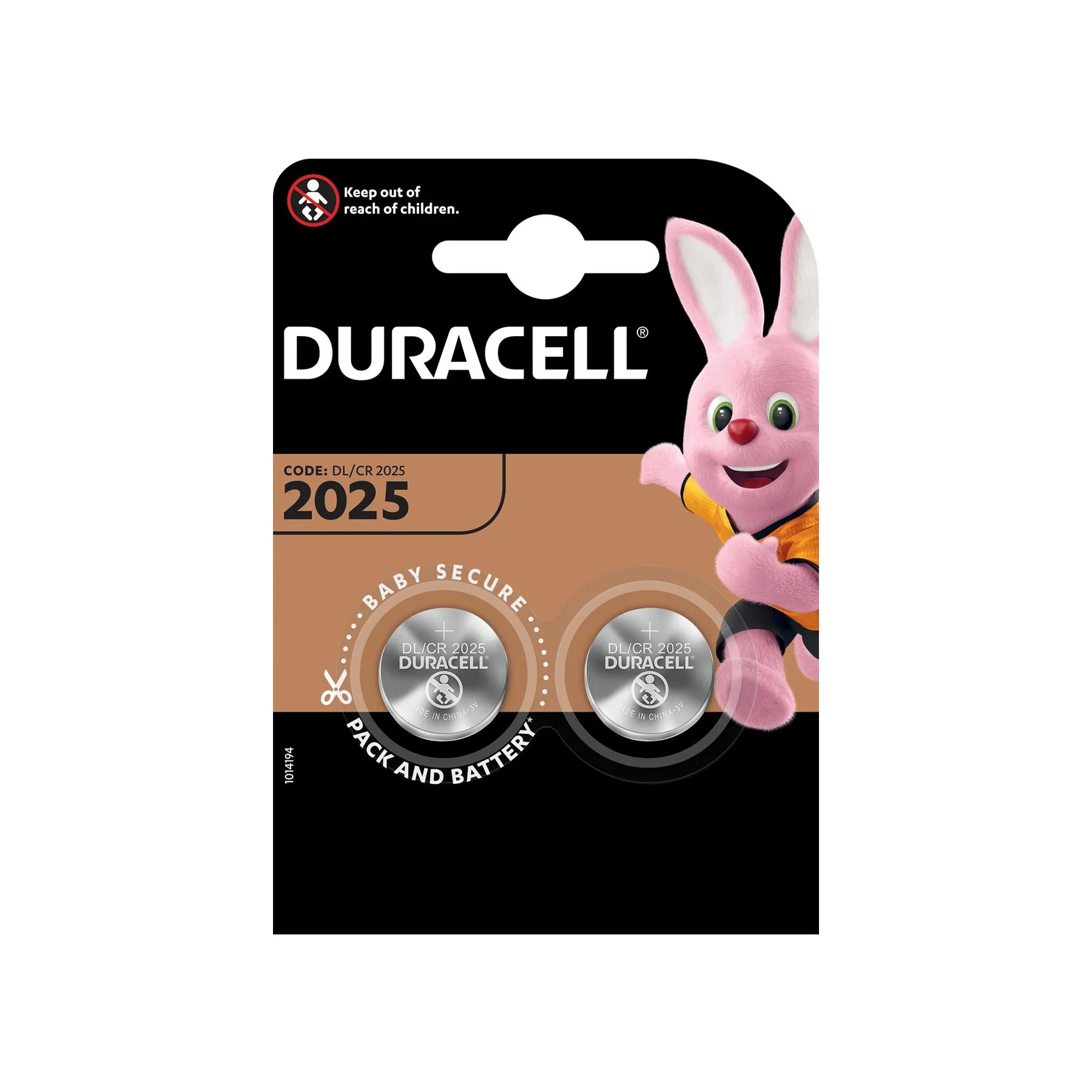 Литиева батерия Duracell CB MES LM 2025, 3 V, 2 броя