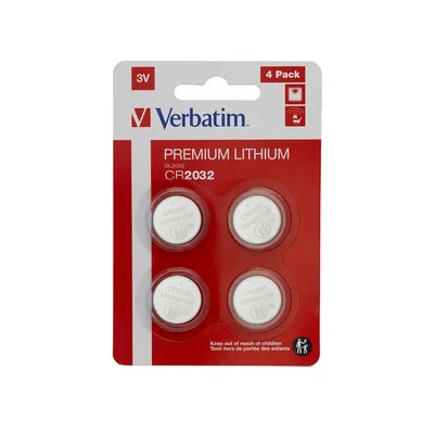 Литиева батерия Verbatim, CR2032, 3 V, 4 броя