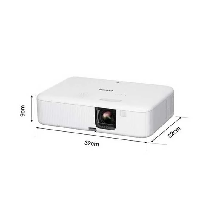 Проектор Epson CO-FH02, 3LCD, FullHD, 3000 lm, HDMI, USB, 16:9, UHE 188 Watt, HDMI, ниво на шум 37 dB, 2.6 kg, бял
