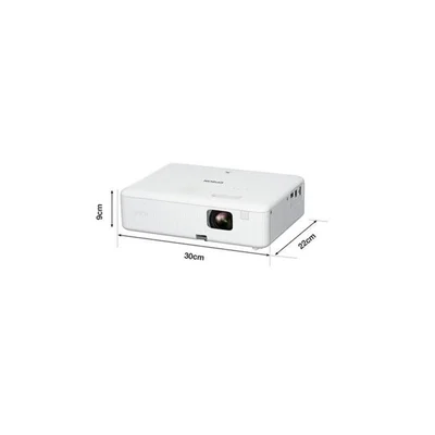 Проектор Epson CO-W01, 3LCD, 3000 lm, 1280 x 800, HDMI, USB, UHE 188 Watt, ниво на шум 38 dB, 2.4 kg, бял
