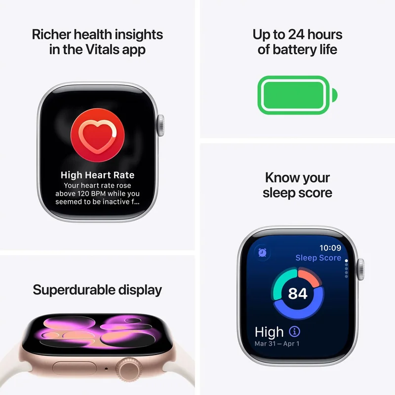 Смарт часовник Apple Watch S11, 1.96'', 46 mm, S/M, розов