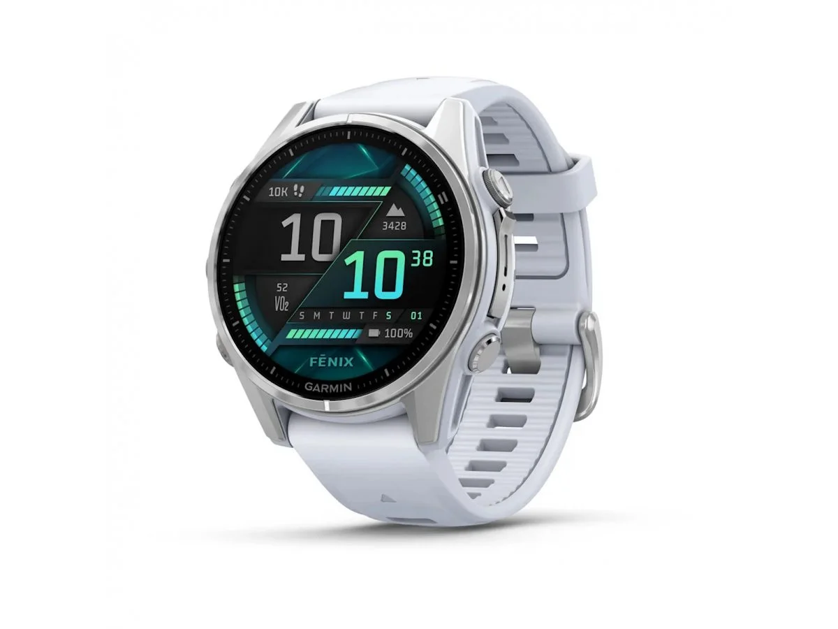 Смарт часовник Garmin Fenix 8, 1.3'', 43 mm, сребристо-бял