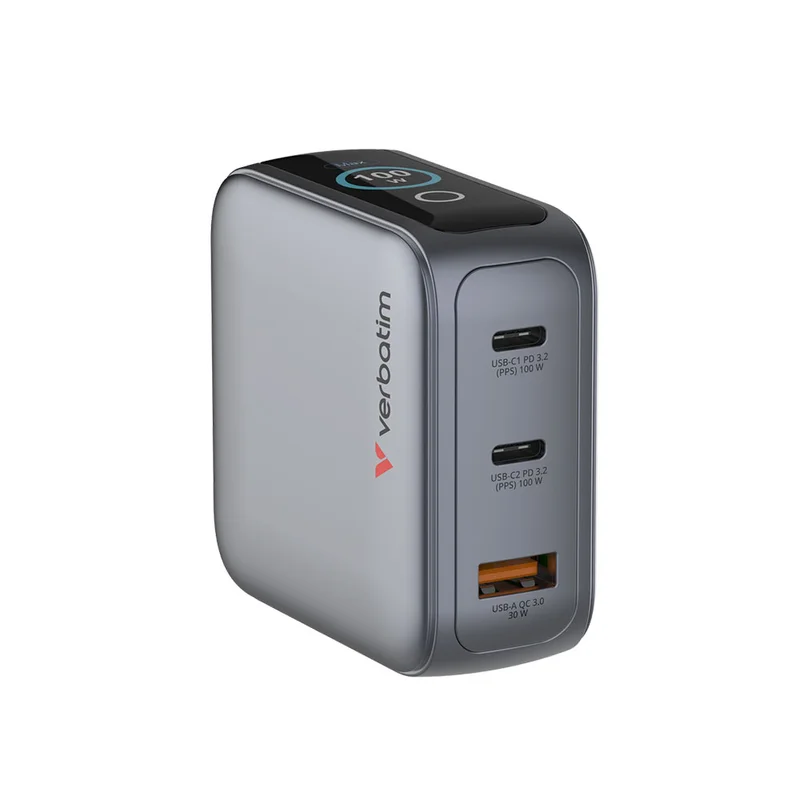 Зарядно устройство Verbatim Mini, GaN, 100 W