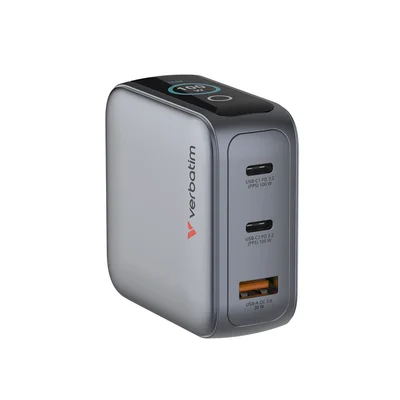 Зарядно устройство Verbatim Mini, GaN, 100 W
