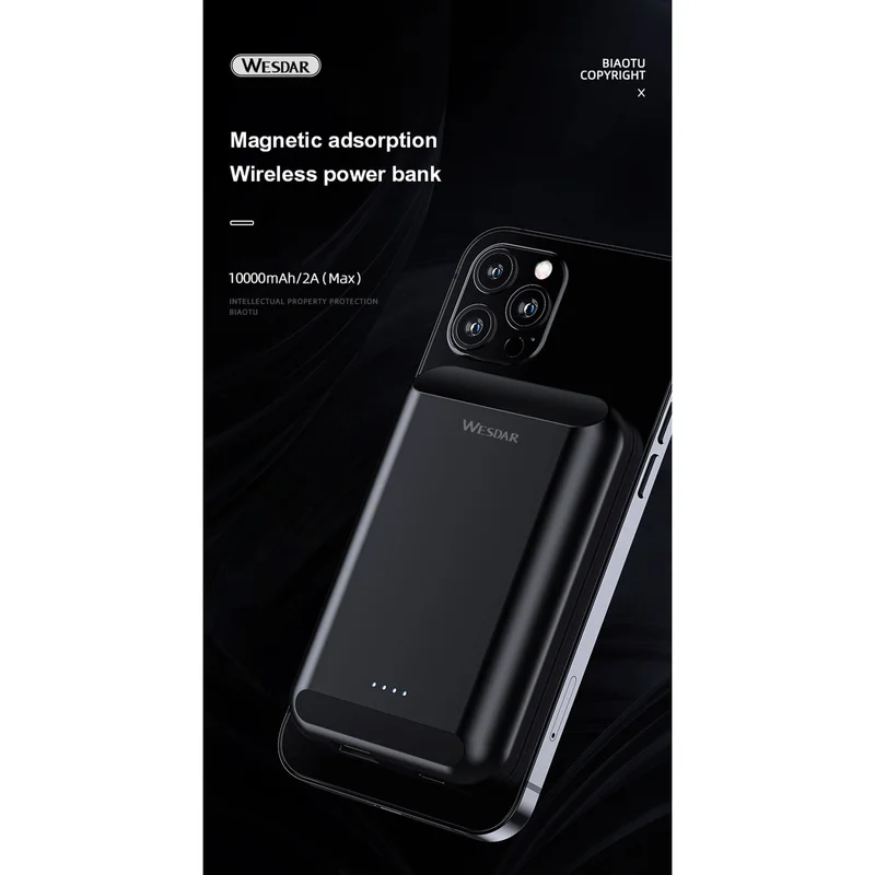 Външна батерия Wesdar S293, 5000 mAh, черна