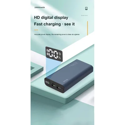 Външна батерия Wesdar S301, 20000 mAh, зелена