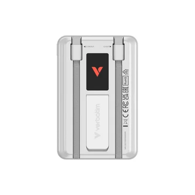 Външна батерия Verbatim Charge'n'Go, с дисплей, 10000 mAh, сребриста