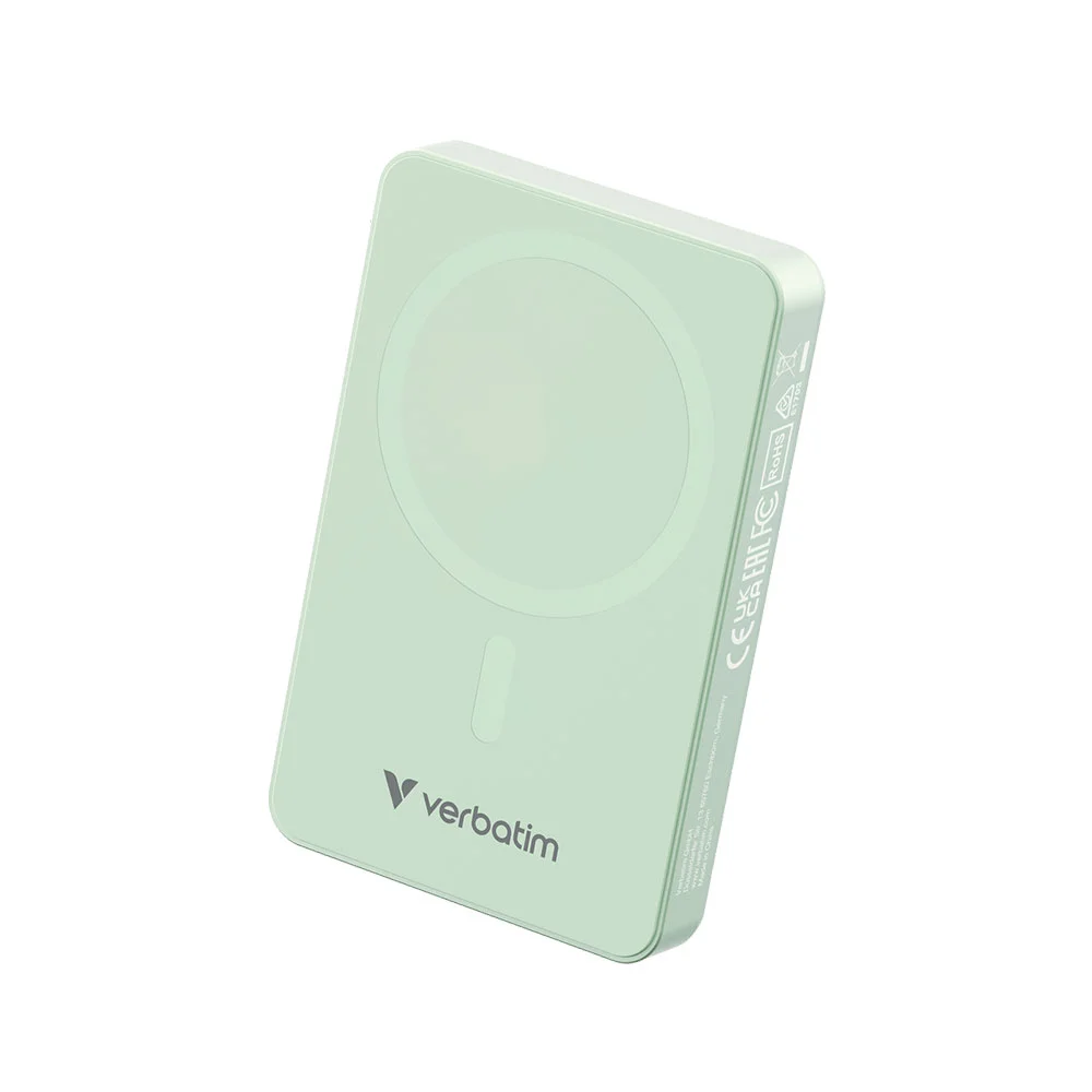 Външна батерия Verbatim Charge'n'Go, магнитна, 10000 mAh, зелена