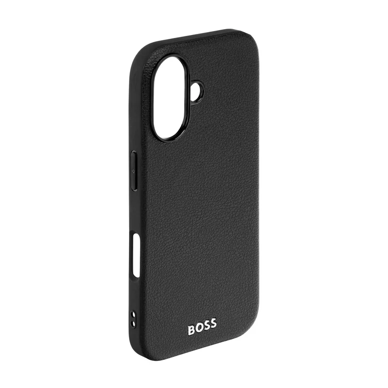 Hugo Boss Калъф за телефон Grained, за iPhone 16, черен