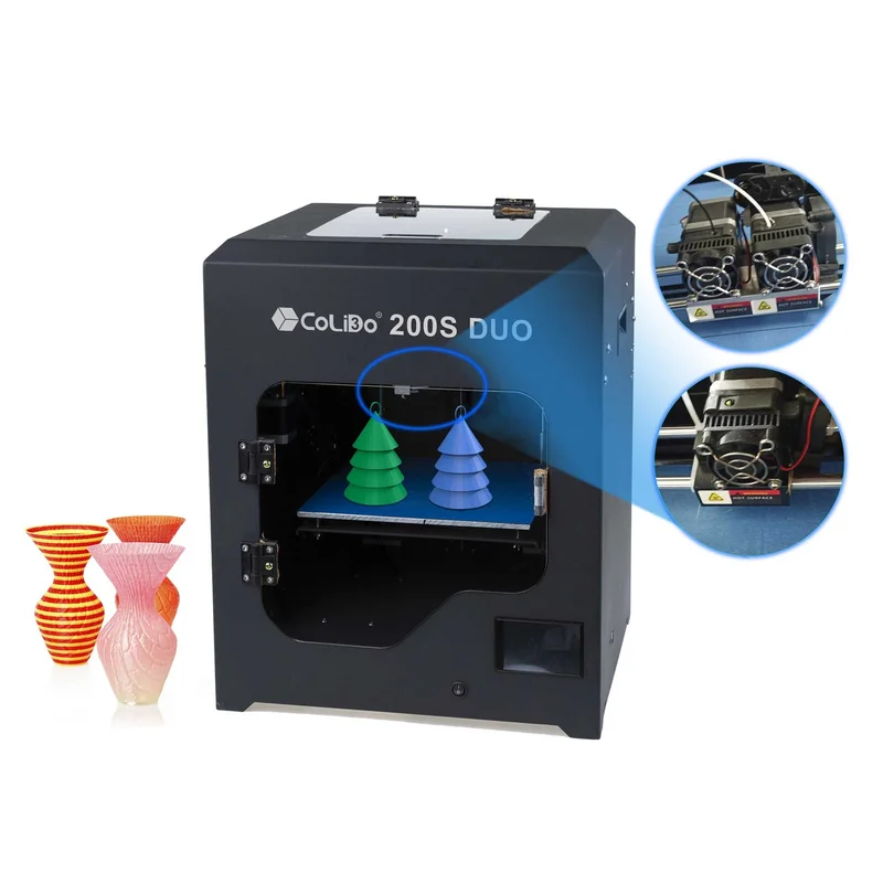 Принтер Colido 3D 200S, двоен, с екструдер, диаметър на нишката 1.75 mm, 16 kg