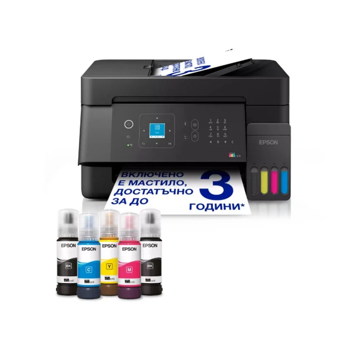 Мастиленоструйно мултифункционално устройство Epson EcoTank L5390, 4 в 1, A4, Wi-Fi
