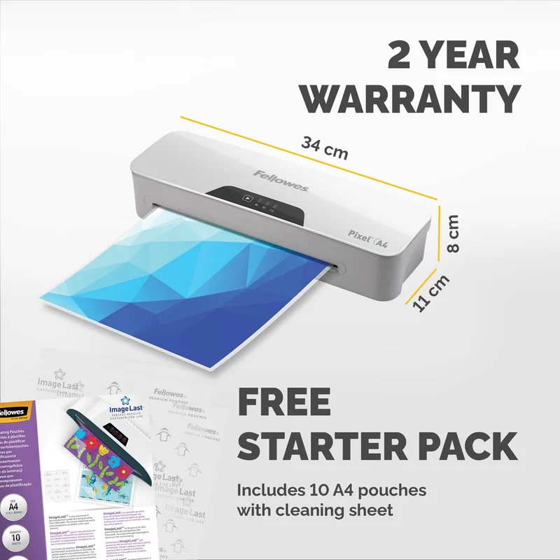 Ламинатор Fellowes Pixel A4, 230 V, за фолио до 125 микрона
