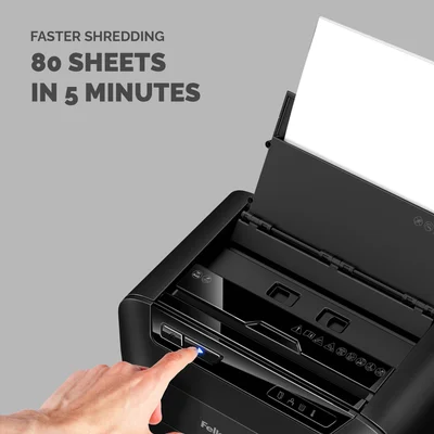 Шредер за унищожаване на документи Fellowes Automax 80M, Soho, Mini-Cut, P-4, 17 L, черен