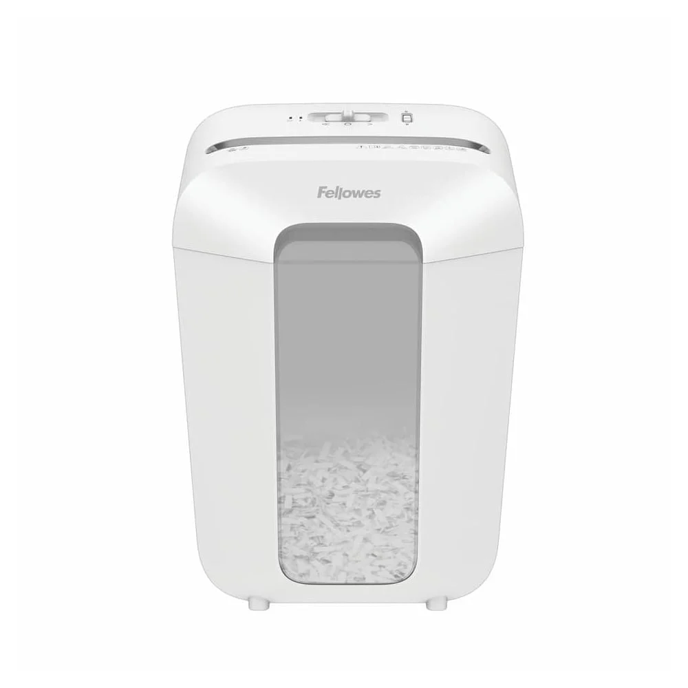 Шредер за унищожаване на документи Fellowes Powershred LX70, Cross-Cut, бял, P-4, обем на коша 18 L, време за работа 5 мин