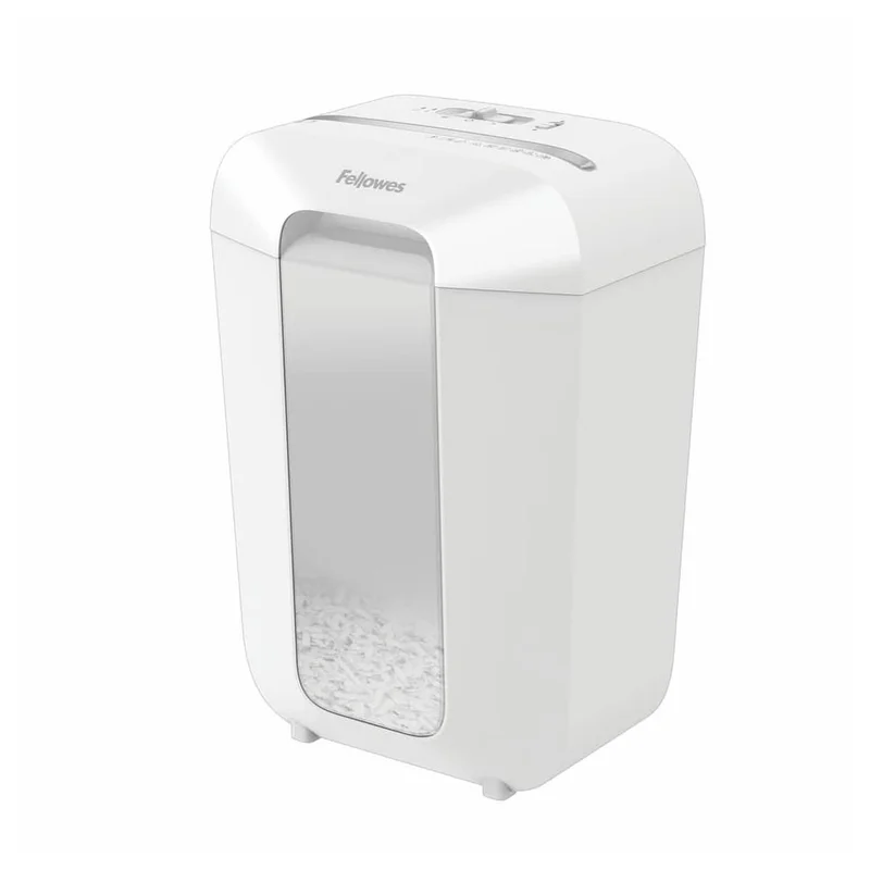 Шредер за унищожаване на документи Fellowes Powershred LX70, Cross-Cut, бял, P-4, обем на коша 18 L, време за работа 5 мин