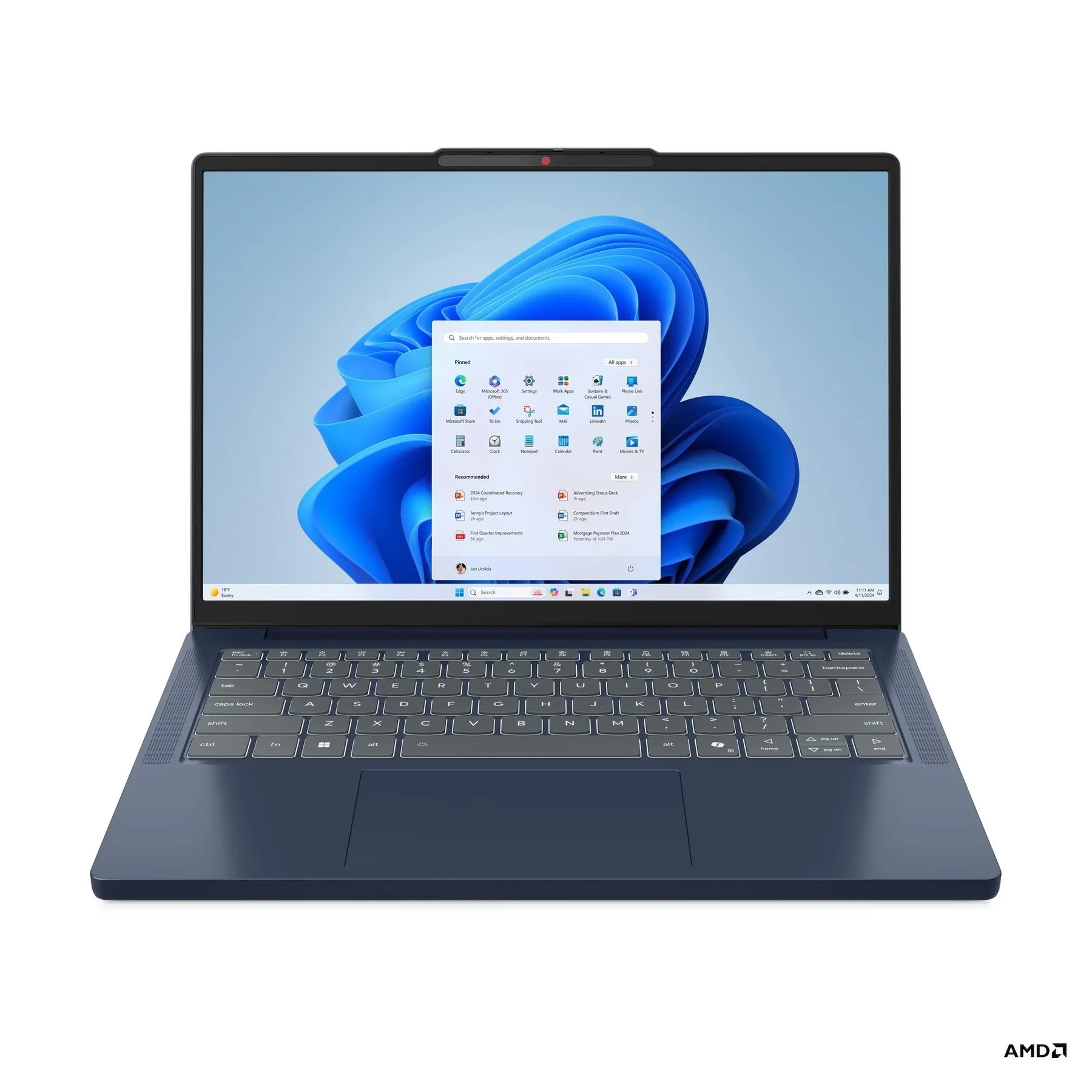 Лаптоп Lenovo Ideapad Slim 3, 14'', WUXGA, AMD Ryzen 7, 512 GB SSD, 24 GB RAM, Windows 11 Pro, AMD Radeon 680M, Card Reader