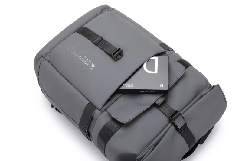 Раница за лаптоп Kingsons Nomad X, 15.6'', водоустойчив полиестер/PVC покритие, 20 L, тъмносива