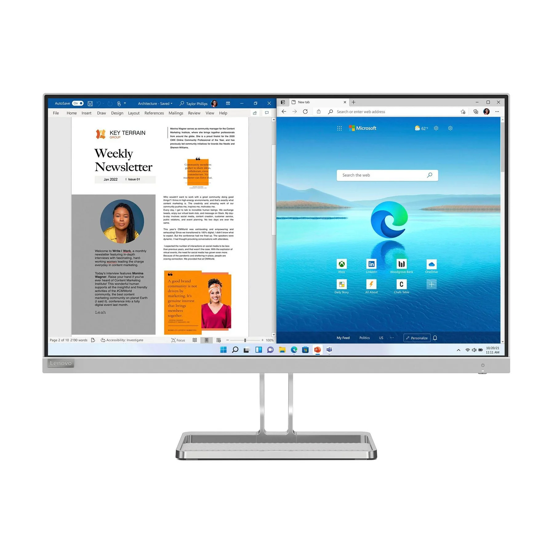 Монитор Lenovo L27i-40, 27'', WLED, 300 cd/m2, IPS, 16:9, сив
