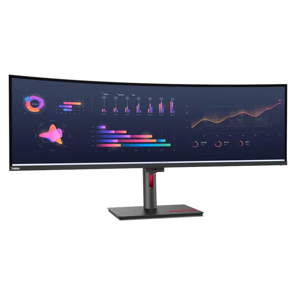 Монитор Lenovo Thinkvision P49W-30, 49'', IPS, Dual QHD, 5120 х 1440, 32:9, 350 cd/m2, 4 ms, извит