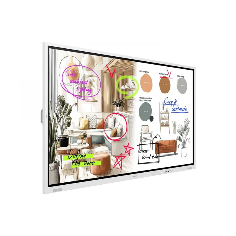 Интерактивен дисплей Samsung Flip WM75FX, 75'', 4k VA, 450 cd/m2, 8 ms, HDMI, Tizen
