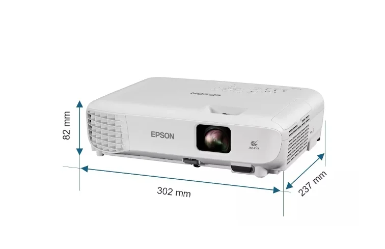 Проектор Epson EB-W53, 3LCD, WXGA, 4000 lm, 1920 x 1080, HDMI, 2.5 kg, бял