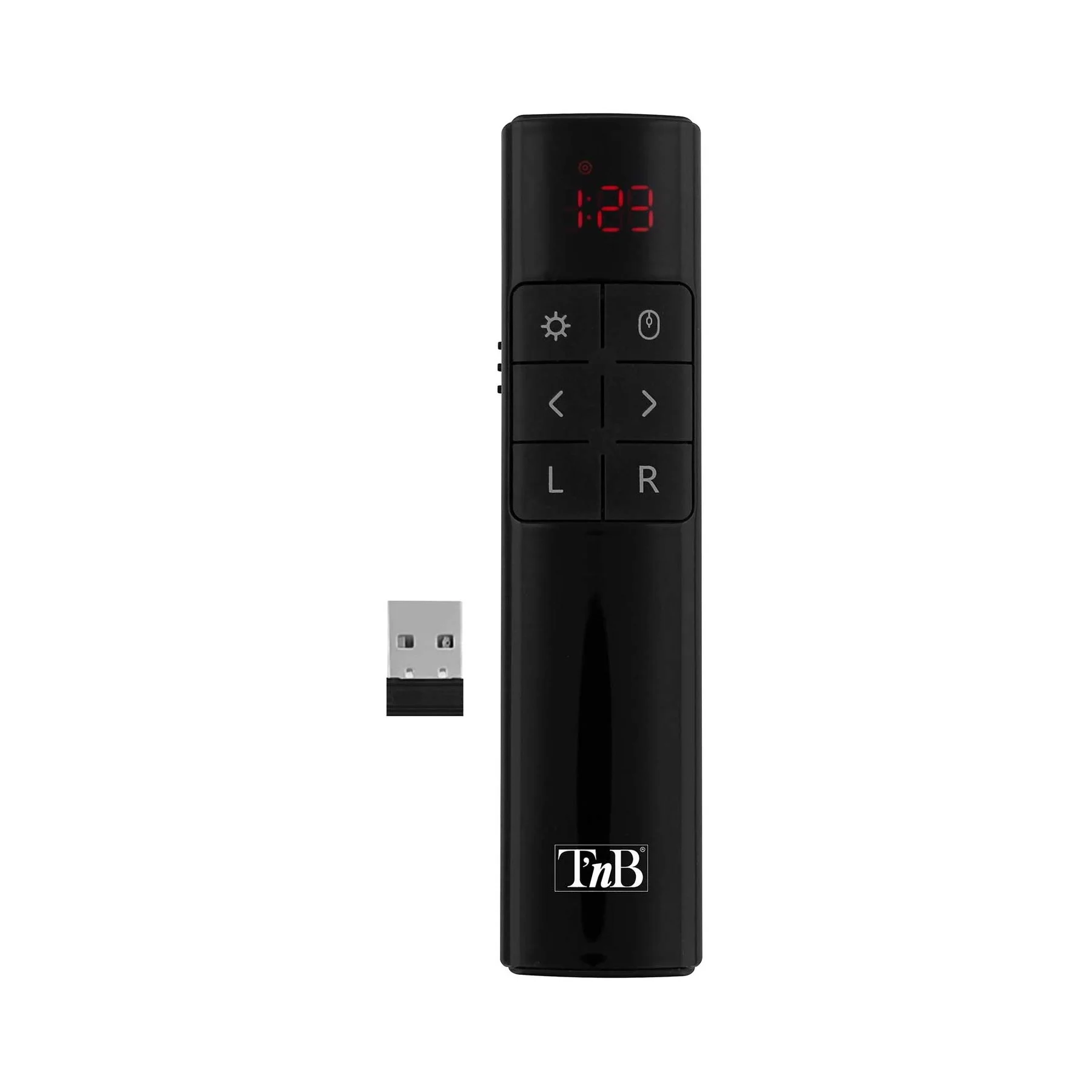 Показалка TNB Presenter, лазерна, USB Type-A, черна, обхват 10 m