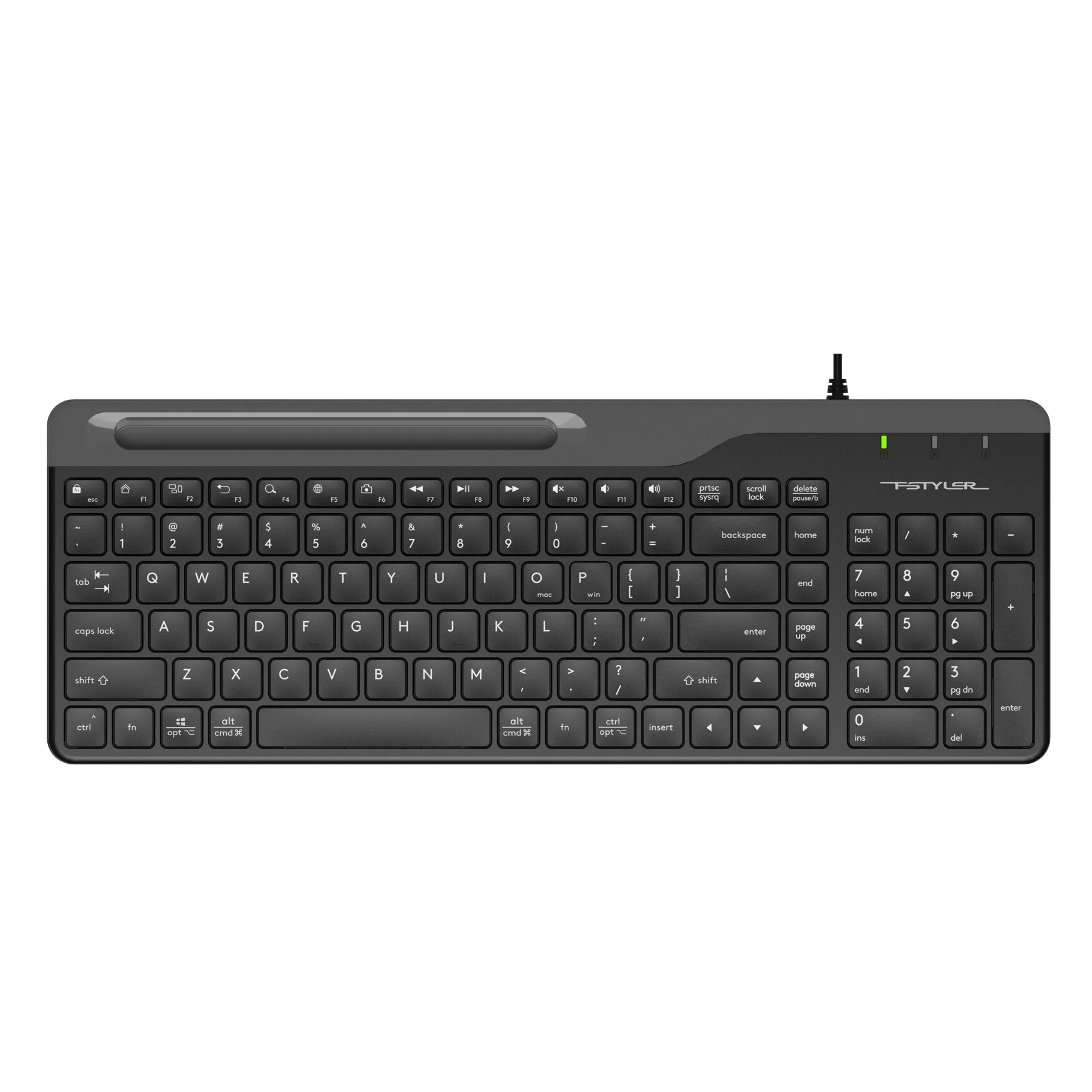 Клавиатура A4Tech Fstyler FK25, с кабел 1.5 m, USB, черна
