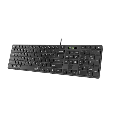 Клавиатура Genius Slimstar 126, с кабел 1.4 m, кирилизирана, USB, черна
