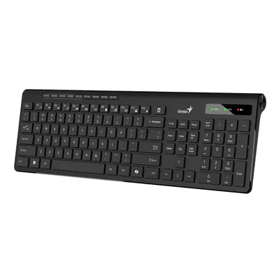 Клавиатура Genius Slimstar 7230, безжична, AI Copilot, USB, 12 бързи бутона, черна