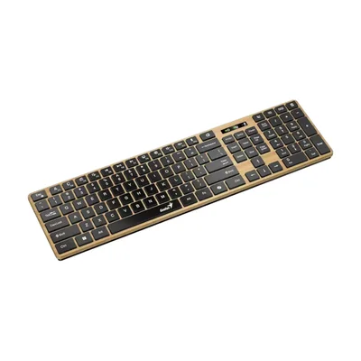 Клавиатура Genius Slimstar 7250BT, безжична, AI Copilot, Bluetooth/USB, 12 бързи бутона, AAA, дървесна
