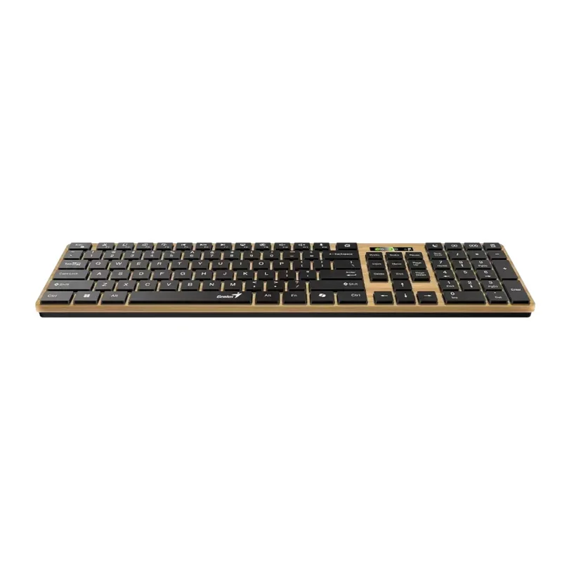 Клавиатура Genius Slimstar 7250BT, безжична, AI Copilot, Bluetooth/USB, 12 бързи бутона, AAA, дървесна