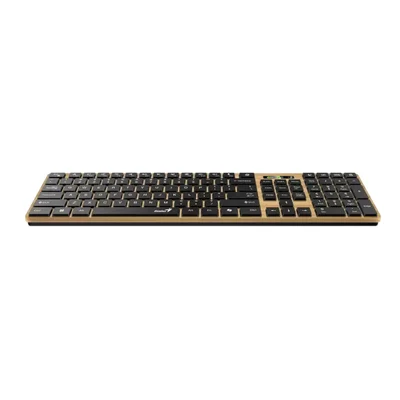 Клавиатура Genius Slimstar 7250BT, безжична, AI Copilot, Bluetooth/USB, 12 бързи бутона, AAA, дървесна