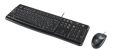 Клавиатура и мишка Logitech MK120, с кабел, черни, USB, без кирилизация