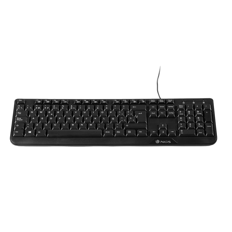 Комплект NGS - клавиатура и мишка Cocoa, с кабел, USB, с кирилизация, 3 бутона на мишката, черни