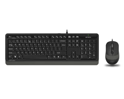 Комплект A4Tech - клавиатура и мишка Fstyler F1010S, с кабел 1.5 m, USB, черно-сиви