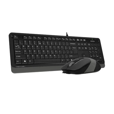 Комплект A4Tech - клавиатура и мишка Fstyler F1010S, с кабел 1.5 m, USB, черно-сиви