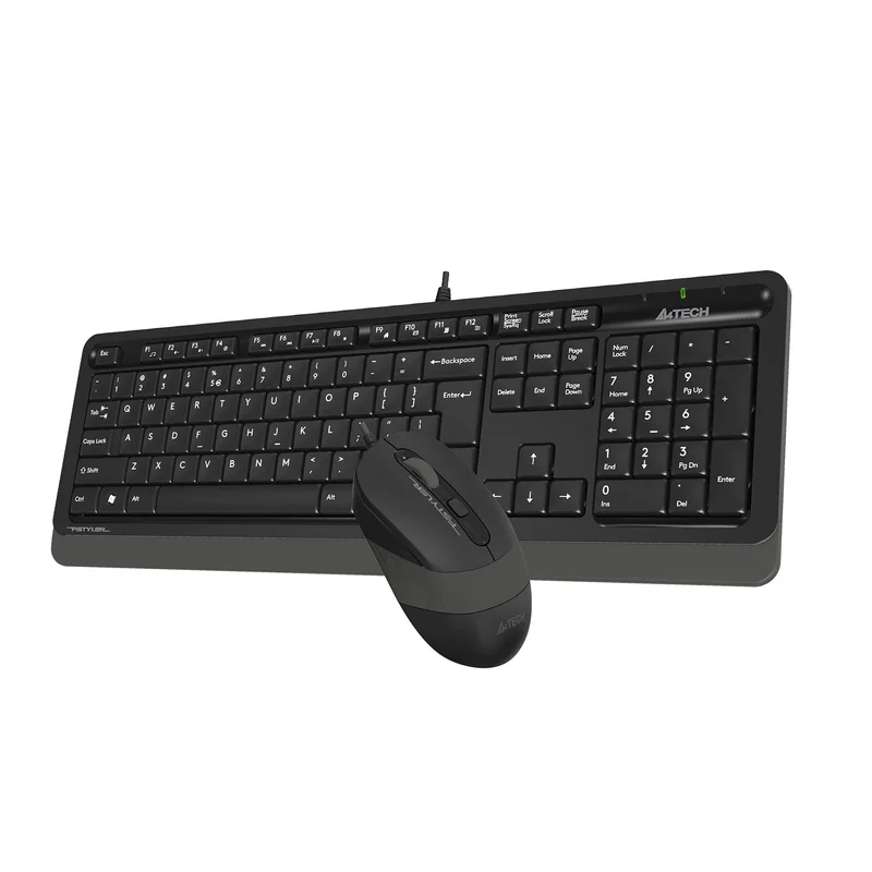 Комплект A4Tech - клавиатура и мишка Fstyler F1010S, с кабел 1.5 m, USB, черно-сиви