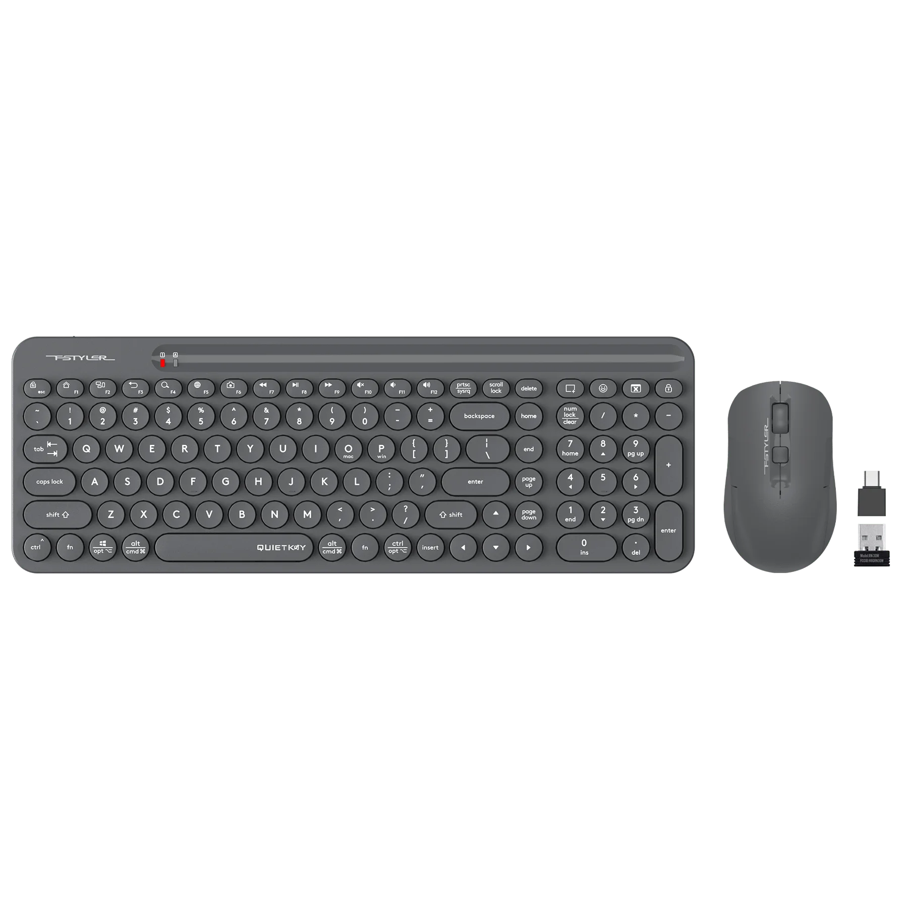 Комплект A4Tech - клавиатура и мишка Fstyler FG3300 Air 2, 2.4 GHz, черни